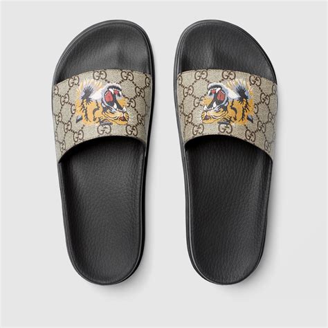 flip flop gucci tiger|gucci slide sandals.